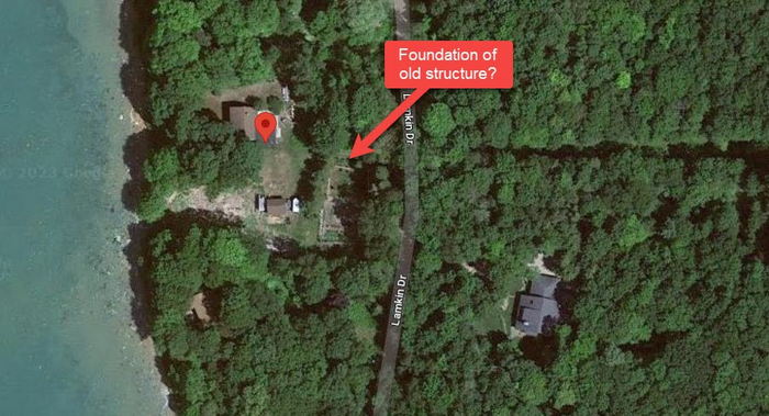 Lamkin Lake Shore Lodge - Aerial Map With Possible Foundation (newer photo)
